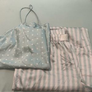 Victoria Secret polka dot and stripe aqua Pjs ⚡️⚡️